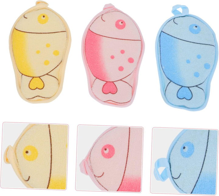 3Pcs Bath Towels Shower Supplies Soft Comfortable Bath Sponge for Bathing Boys and Girls Towel