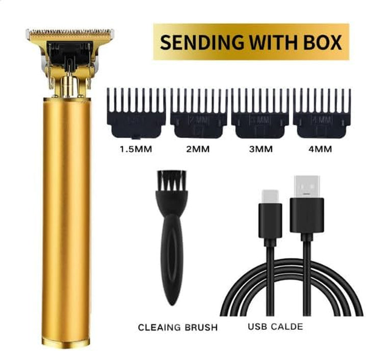 Hair Clippers Beard Trimmer for Men,Electric Cordless Rechargeable Hair Trimmer Set for Barbers and Home,Usb Zero Gapped T Blade Hair Cutting Kit, Gift for Men (Gold)
