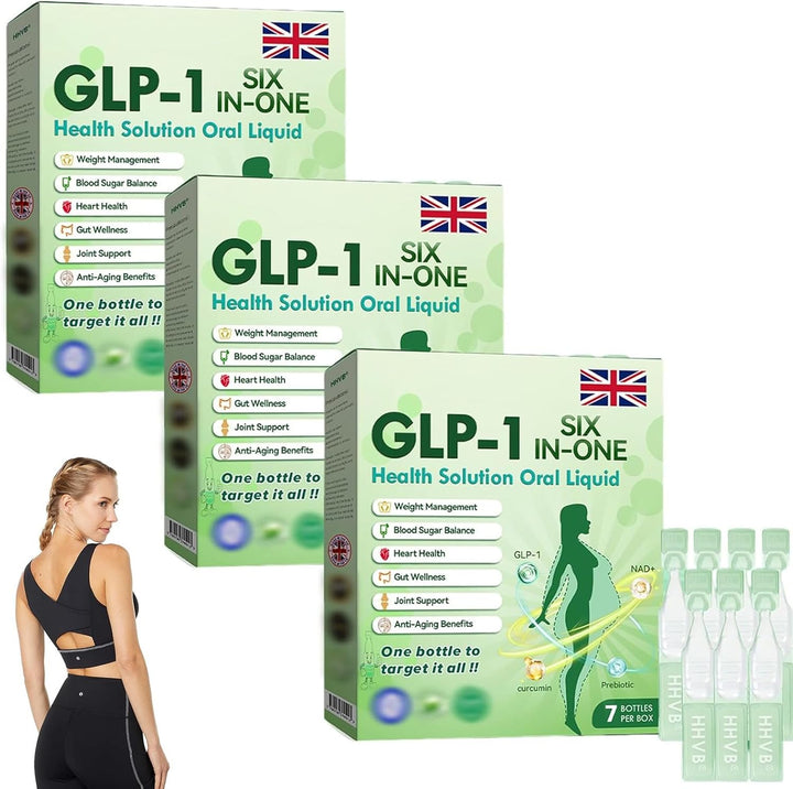 GLP-1 Six-In-One Solution Oral Liquid,Advanced GLP-1 Drops for Men & Women (3 Box)