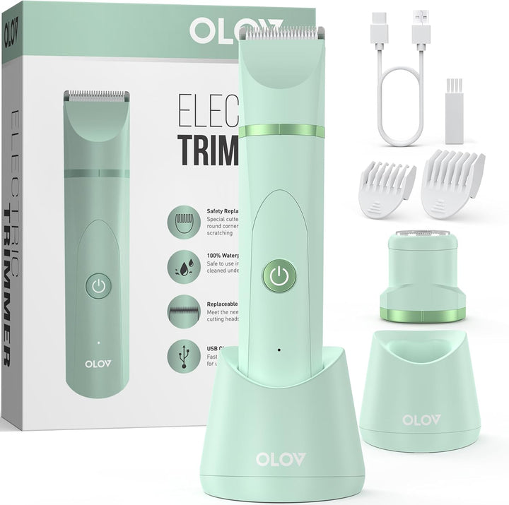 Bikini Trimmer Women - Painless Lady Shaver for Women, Rechargeable Women'S Electric Shavers, IPX7 Waterproof Electric Razor for Body Legs, Underarms, Pubic Hair,Brick Red