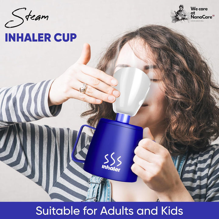 UK Steam Inhaler Cup with Powerful Menthol Crystals and Nasal Stick | the Personal Steam Inhaler Provides Relief from Flu, Colds, Blocked Nose and Cough | Suitable for Adults and Kids