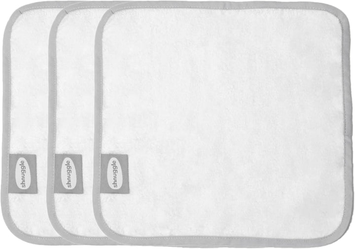 Baby Wash Cloths White | 3 Pack of Super Premium Soft Cloths | 26 X 26Cm | Made from Natural Bamboo Cotton | Perfect for Sensitive Skin