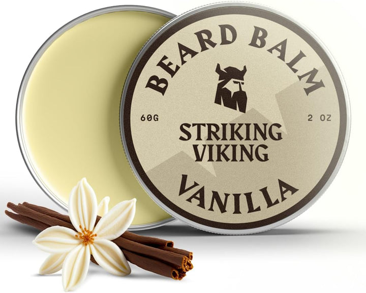 Beard Balm for Men - 60 G, Light Hold, Vanilla Scent - Leave-In Beard Conditioner with Shea Butter & Tea Tree Oil - Softener for Hydration & Styling