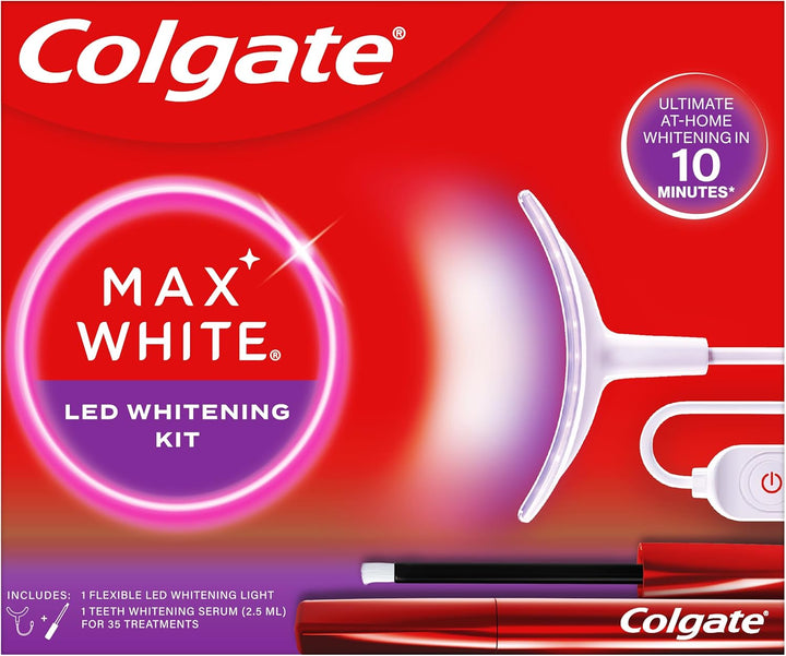 Max White Ultimate at Home LED Teeth Whitening Kit | Enamel Safe | Reverses up to 20 Years of Stains** | Whitening Pen & Smartphone Powered LED Whitening Light | Developed by Dental Experts