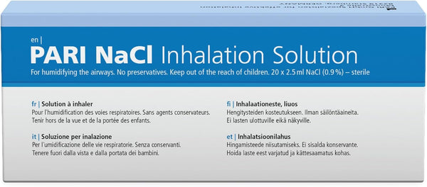 Naci 0.9 Saline Solution for Inhalation - 20 Pack - Soothing Isotonic Saline Solution for Nebulisers - Cold Prevention & Mucus Clearance - Sea Essence Airway Moisturisation - for All Ages