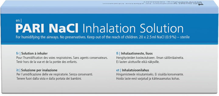 Naci 0.9 Saline Solution for Inhalation - 20 Pack - Soothing Isotonic Saline Solution for Nebulisers - Cold Prevention & Mucus Clearance - Sea Essence Airway Moisturisation - for All Ages