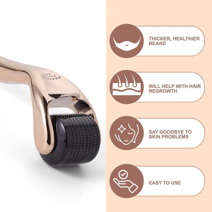Derma Roller Microneedle Roller for Face 0.5Mm Needle 540 Micro Needle Roller Skin Care for Wrinkles, Stretch Marks, Acne Spot, Hair Loss, Beard Roller Hair Growth Kit with Case for Men Women