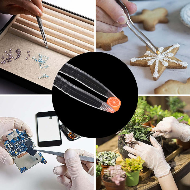 Tick Tweezers, 50 Pcs Plastic Tweezers,First Aid Plastic Tweezers 12.3Cm, Tweezers First Aid,Ideal for Health & Beauty First Aid Medical DIY Arts & Crafts