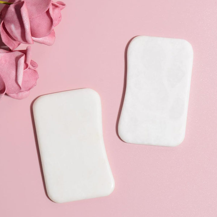 Smooth Jade Gua Sha Scraping Massage Board for Facial and Body Use Comfortable White Xiuyan Jade Tool with Scientific Design for Relaxation and Skin Care Portable and Lustrous