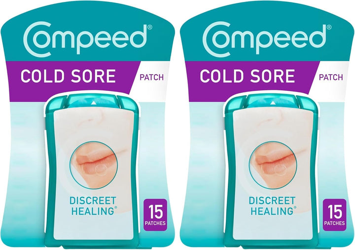 Hydrocolloid Cold Sore Treatment Patches (15 Invisible Plasters for Cold Sores) - 12 Hours Protection from Water, Bacteria & Viruses - Discreet, Easy to Apply Patches with Patch Applicator