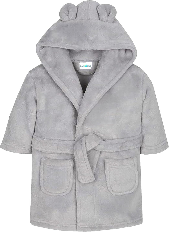 Baby Dressing Gown – Soft & Cozy Hooded Towel Dressing Gown for Babies & Toddlers – Polyester Baby Bathrobe – Newborn Essentials for Bath Time & Everyday Comfort