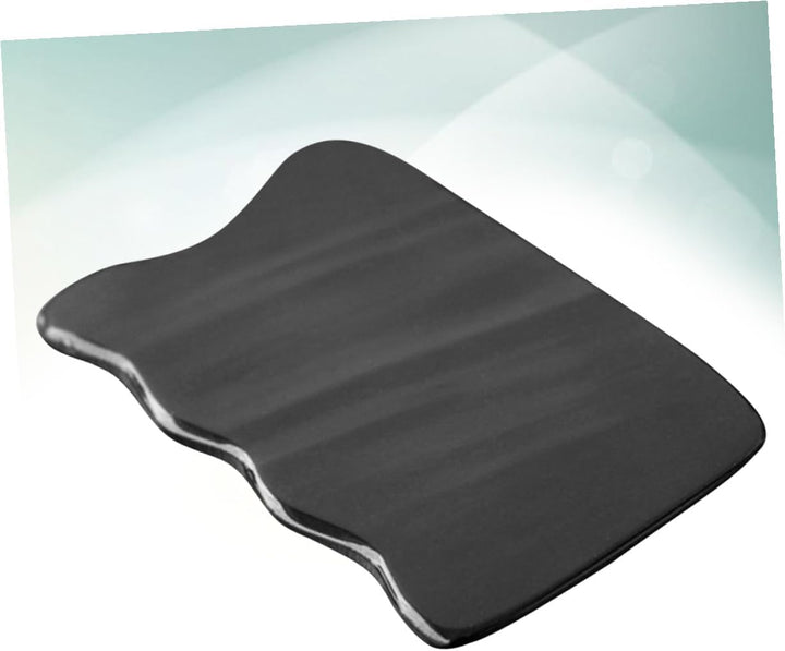 Natural Horn Gua Sha Scraping Board Massager for Face Neck Back Smooth Cattle Horn Massage Tool for Skin Comfort and Muscle Relief Easy to Hold Black Wave-Shape Scrapping Plate