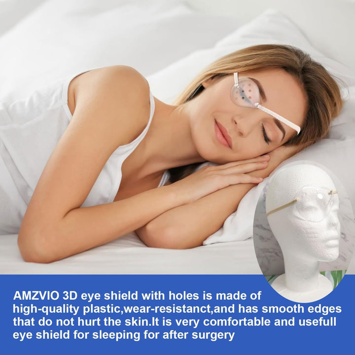 2Pcs Eye Shield after Cataract Surgery, Clear Eye Patch Plastic Eye Shield with Extended Elastic Strap Longer & Wider for Adults Eye Protective after Cataract Surgery(Beige)