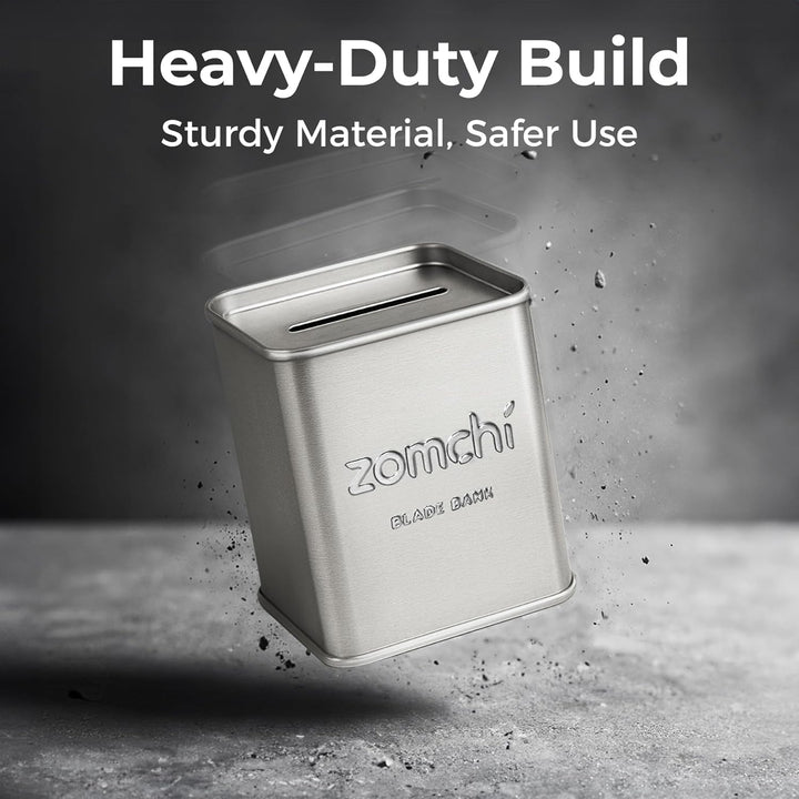 Razor Blades Bank for Storing Safety Razor Blade Storage Case for Disposal of Used Double Edge Safety Razor Blades (Silver)