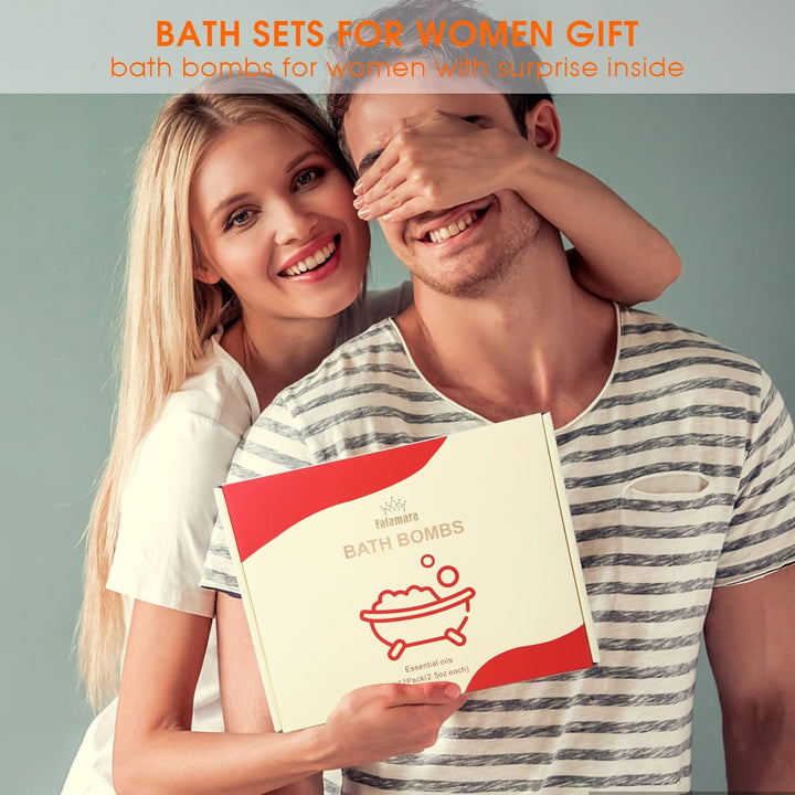 Bath Bombs, Gift Set Rich in Essential Oils Natural Handmade Bath&Spa Fizzles Marvelous Salts to Moisturize Skin and Relieve Stress Romantic Gifts for Her/Him/Girlfriend/Wife (Pack of 12)