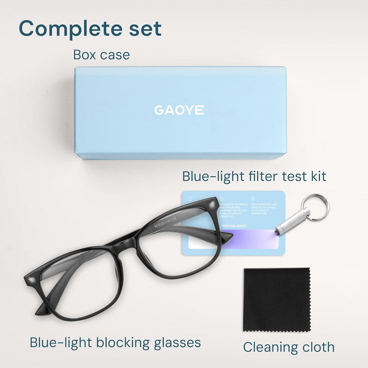 Blue Light Blocking Glasses - Fashion Square Fake Eyeglasses, anti UV Ray Computer Gaming Glasses, Blue Blockers Glasses for Women/Men