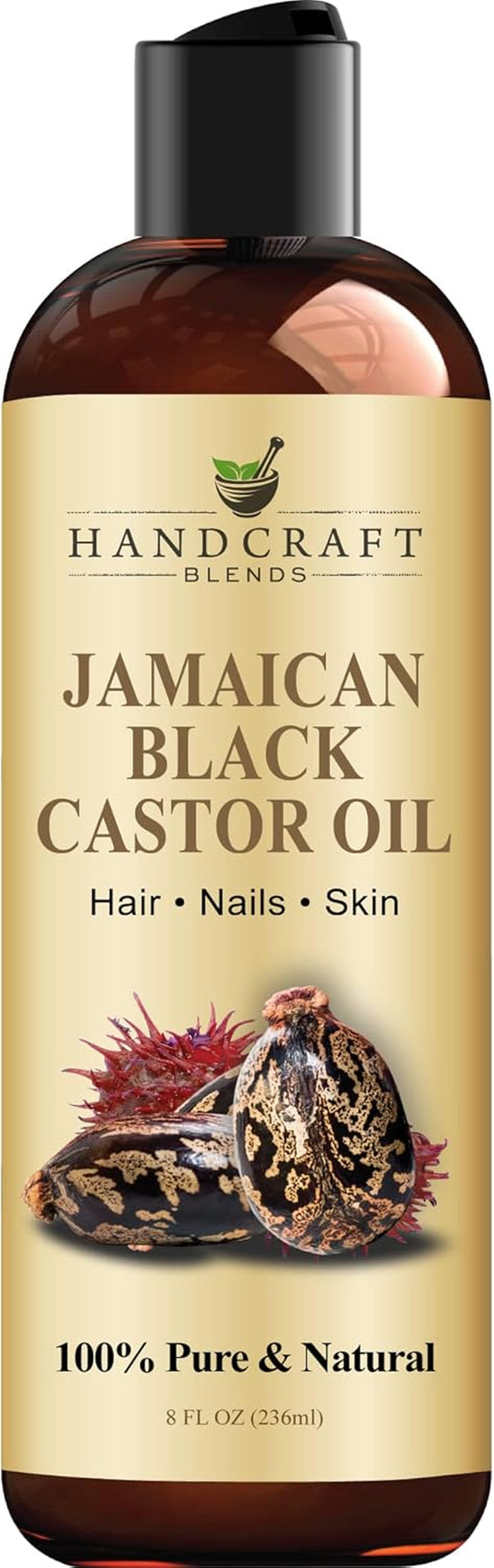 Organic Castor Oil - 473 Ml - 100% Pure and Natural - Premium Grade Carrier Oil for Hair Growth, Eyelashes and Eyebrows - Hair and Body - Expeller-Pressed & Hexane-Free
