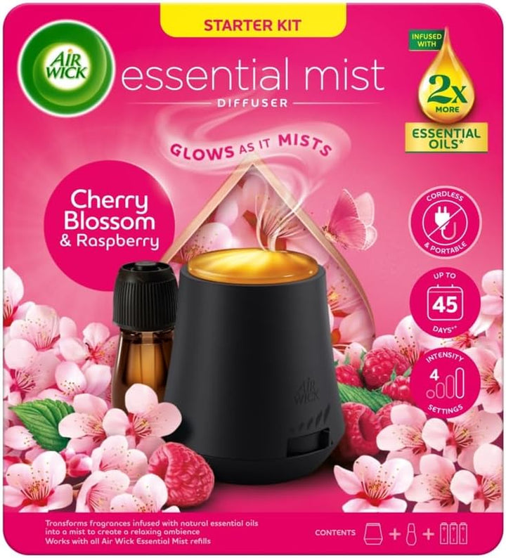 Air Wick Linen & Petals |Essential Mist Aroma Kit | 1 X 20Ml |1X Diffuser & 1X Bottle|Natural Essential Oils