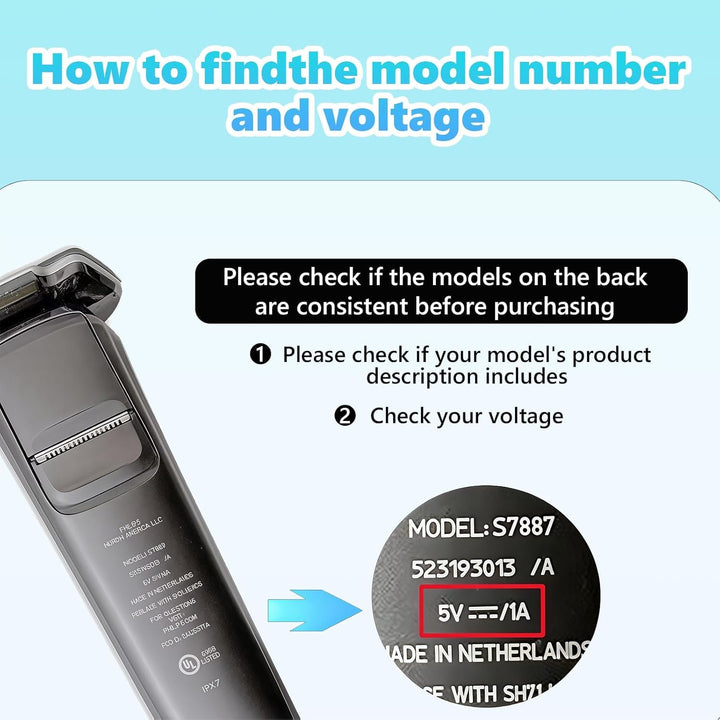 One Blade Charger for Philips 5V Shaver USB Charging Cable Replacement Philips MG5910 MG9520 MG7950 X5005 X5006 QP1924 QP2724 QP2834 BT3238