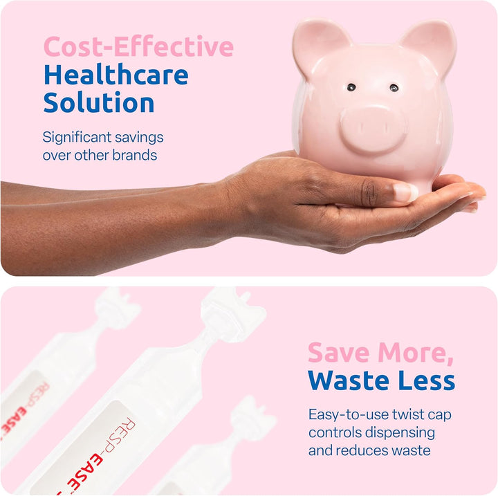 3% Sterile Hypertonic Saline Solution for Inhalation via Nebuliser - Helps Clear Airways and Congestion from Lungs - 60 X 4Ml Vials - Strong Nebuliser Saline Solution