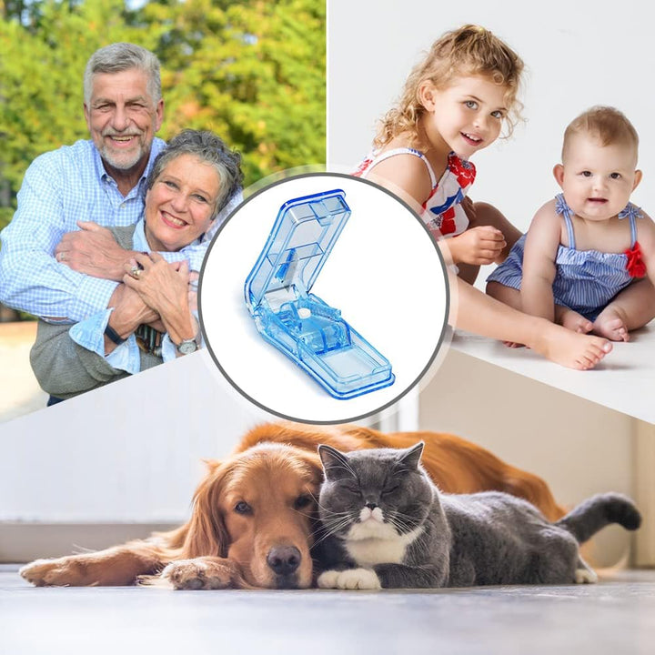 Pill Cutter, Pill Splitter with Blade for Small Pills Large Pills Cut in Half Quarter for Tablet Vitamin Medicine