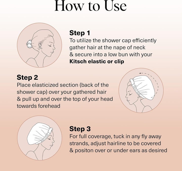 Luxury Shower Caps for Women Reusable Waterproof - Flexi Satin Lined, Large Wide Shower Cap for Women & Men, Adjustable, Stylish Hair Cap for Shower, for Long & Short Hair - Terracotta Checker