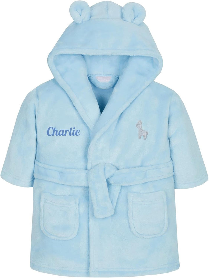 Personalised Baby Kids Girls Boys Matching Set Dressing Gown Plush Fleece Robe Soft Cosy Velvet Warm Embroidery Gift