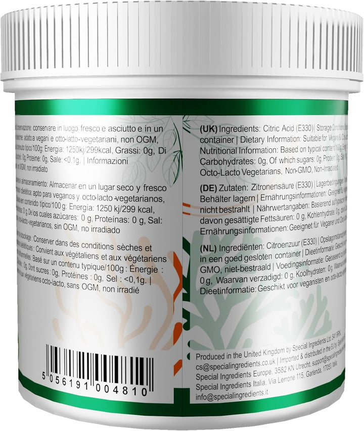 Citric Acid Powder 5Kg Premium Quality - Vegan, Non-Gmo, Non-Irradiated - Recyclable Container