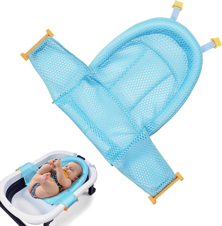 Newborn Baby Bath Seat Support and Pad - Non Slip Bathtub Net, Adjustable Cushion for 0-3 Years