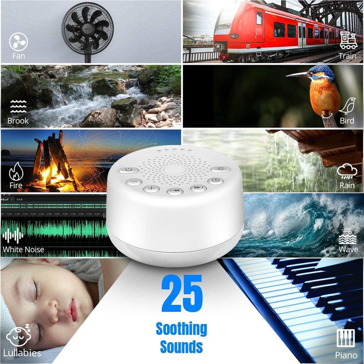 Sound Machine White Noise Machine for Baby Adults Kids Sleeping with Night Light 25 Soothing Sounds 32 Volume 5 Timer Memory Function for Home Office Travel