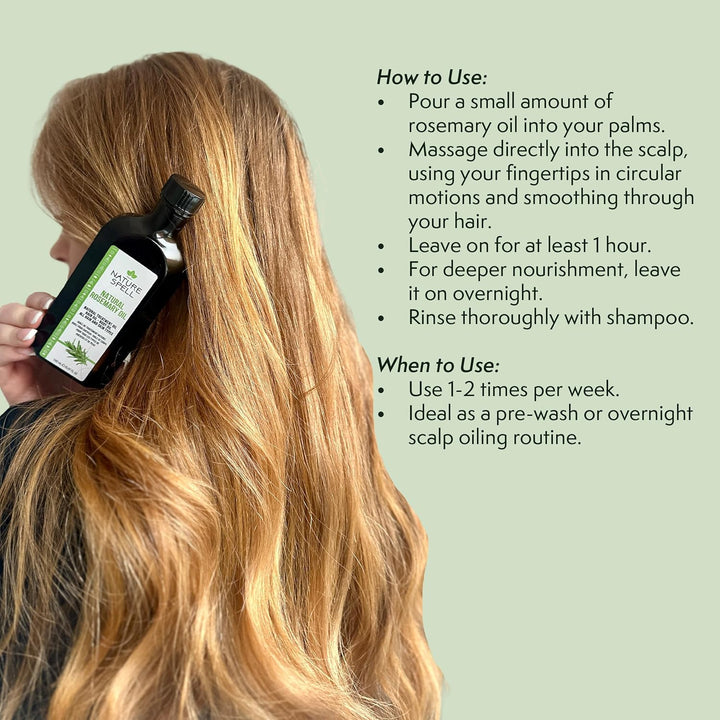 Rosemary Oil for Hair Growth, Pre-Diluted Scalp Oil, Stimulates Growth, Strengthens Dry and Damaged Strands, Nourishes Split Ends, Colour Safe, for All Hair Types, Vegan, 150 Ml