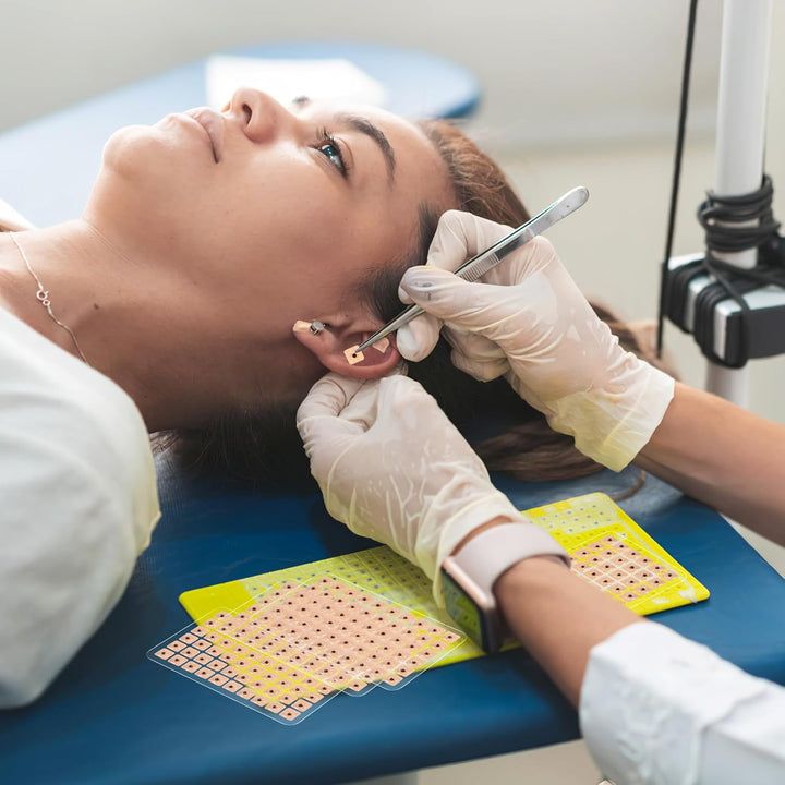 600 Count Acupuncture Ear Seeds Disposable Ear Press Seeds Multi-Condition Acupressure Kit (10 Sheets)