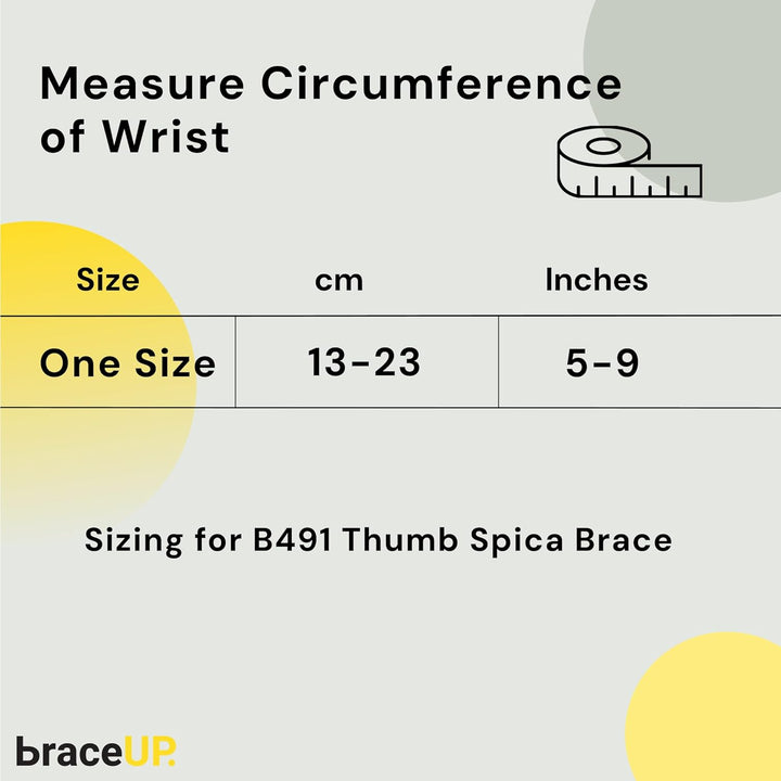 Thumb Support Brace - Splint for Spica and Hand Support, for Arthritis, Tendonitis, Carpal Tunnel Pain Relief and Thumb Sprain (Black)
