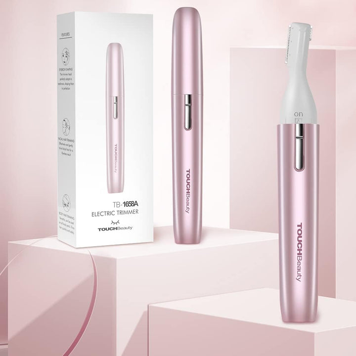 Electric Eyebrow Trimmer, Eyebrow Hair Remover, Painless Facial Hair Trimmer for Women, Portable Ladies Shaver AG-1658 (Pink)