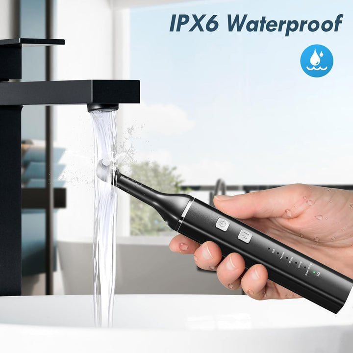 Tooth Polisher Plaque Remover for Teeth, Teeth Stain Remover Teeth Cleaning Plaque Stain Removal Whitening Yellow Teeth with 5 Modes, Tooth Stain Remover with 5 Heads & 3 Toothpaste