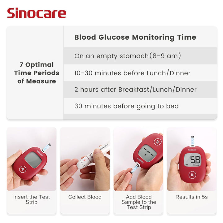 Blood Sugar Test Strips 50Pcs, without Lancing Devices, Only Applicable to Safe AQ Smart Blood Glucose Monitor and Safe AQ Voice Blood Glucose Monitor