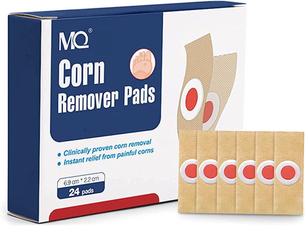 Corn Remover Pads, Wart Remover, Foot Corn Remover Patch, 24 Pcs Corn Removal Pads, Corn Removal Ideal for Relief Corn Pain and Foot Care, Corn Plasters with Hole for Feet, Hand, Toe