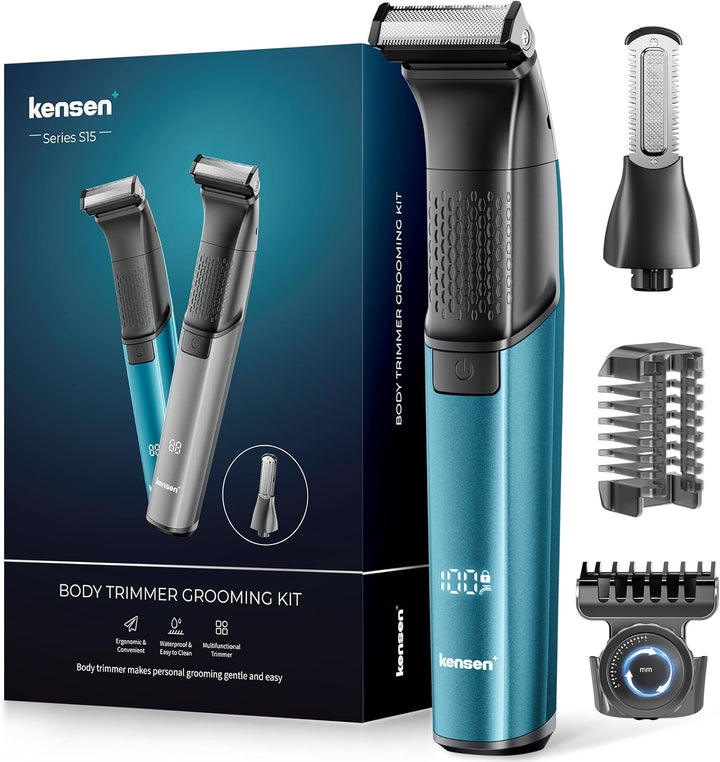2In1 Manscape Body Hair Trimmer & Beard Trimmer for Men, Safe Cordless Mens Body Shaver for Pube, Waterproof Pubic Groin Hair Shaver for Men, Mens Grooming Kits for Pubic Hair/50 Times Usage