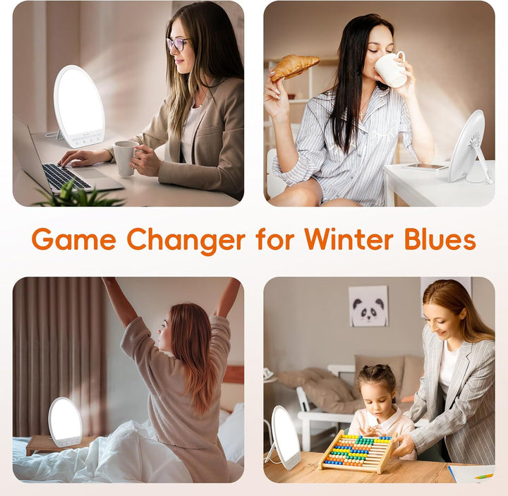 SAD Therapy Light - 10000 Lux Daylight with 3 Colors, 4 Brightness Levels, Timers for Seasonal Affective Disorder, Depression, Winter Home Office