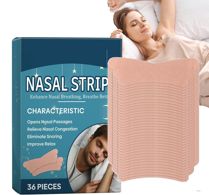 Nasal, Snoring Respiratory Strips - 36 Pieces Nose Strips for Sleeping - Ventilation Nasal Strips for Breathing, Respiratory Strips for Sleeping Overnight, Mouth Breathing, Snoring