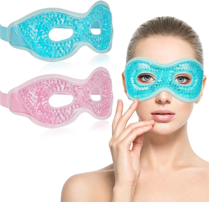 Cooling Eye Mask, Reusable Hot/Cold Therapy Gel for Puffy, Dark Circles, Headaches, Migraines, Sinus Pain, Dry and Swollen Eyes