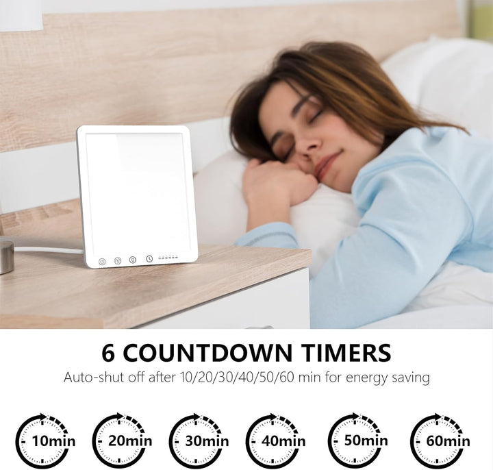 Sad Lamp for Seasonal Affective Disorder, 15000 Lux Natural Sunlight Therapy Lamp, Uv-Free, 3 Color Temperature, 5 Brightness Levels, 6 Timer, 180° Stand, Touch Control and Memory Function