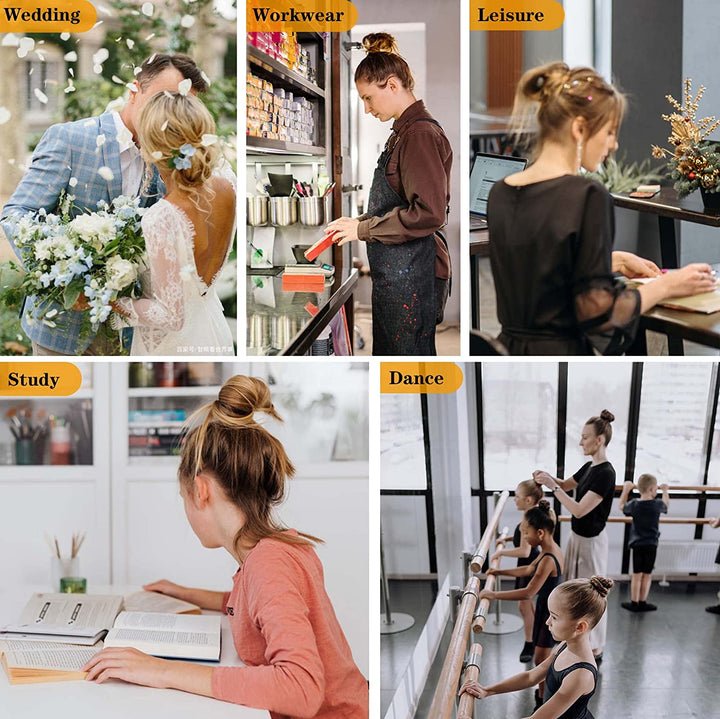 U Shaped Hair Pins, 200 Count Buns Waved U-Shaped Hair Pins for Updos with Box for Women Lady Girls Bobby Pins French Historical Hair Pin Hair Styling Pins Hair Accessories (Brown, 2.4 Inch)