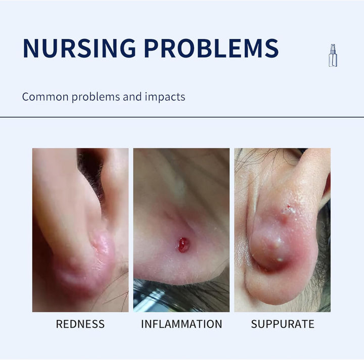 Aftercare Spray, Saline Spray, Sterile Saline Solution, 60Ml Cleaning Mist for Ear, Nose, Navel, Tongue – Soothing Aftercare Cleaning Solution