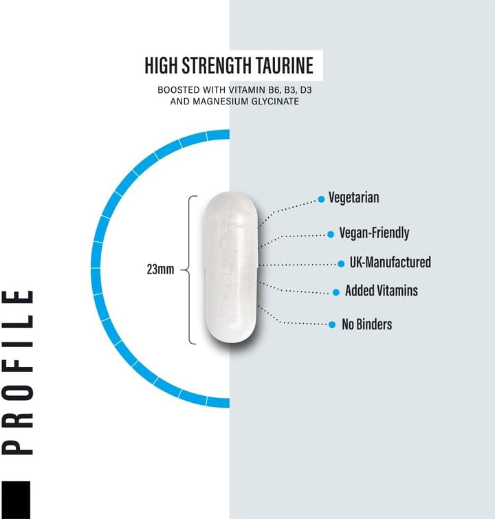 Taurine Supplement 1500Mg Capsules per Serving - Added Magnesium Glycinate, Vitamin B6, B3 and Vitamin D3-120 High Strength Taurine Capsules - (2 Capsules per Serving)
