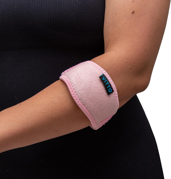 Tennis Elbow Support Strap - Compression Brace for Tendonitis, Arthritis, Injury - Elbow Support for Men & Women, Golfers Elbow (Adjustable Strap, Single)