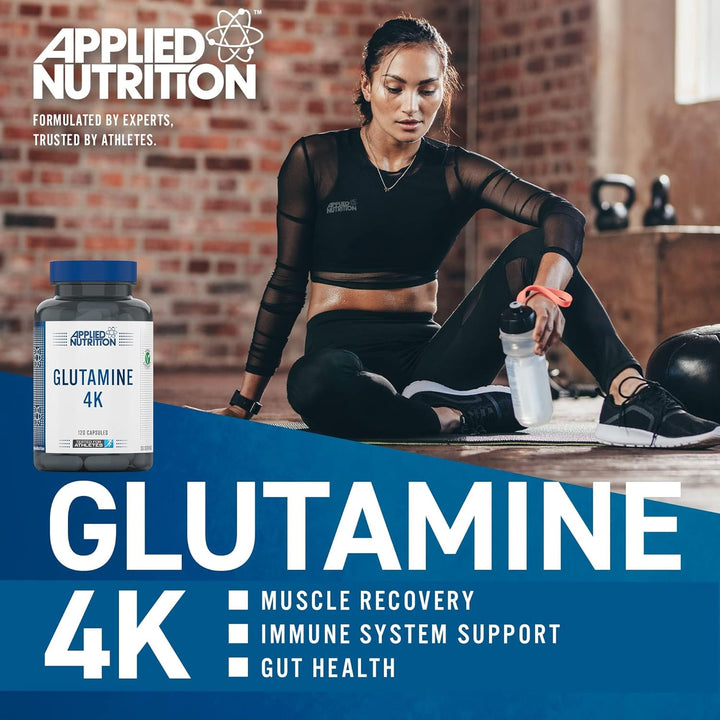 Glutamine 4K - L Glutamine 4000 Mg per Serving, Restore Amino Acid Levels (120 Capsules - 30 Servings)