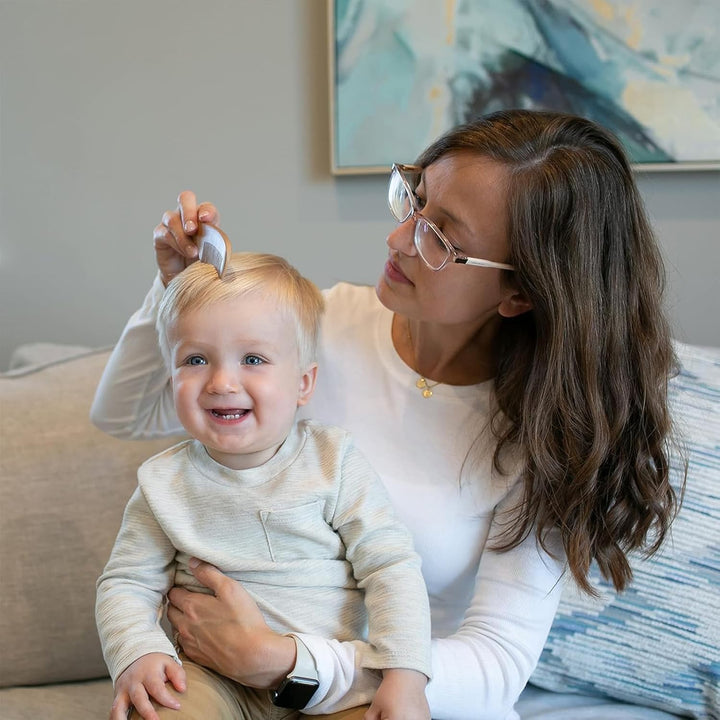 Baby Hair Brush and Comb Set for Newborns, Infants and Toddlers, Brush with Natural Wooden Handle and Super Soft Goat Bristles, Gently Grooms Hair, Maintain Scalp Health, Prevent Cradle Cap