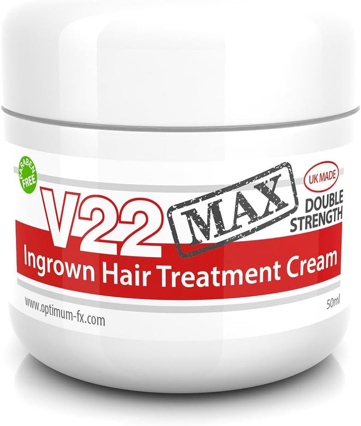 V22 MAX Ingrown Hair Treatment Cream Double Strength Paraben and Cruelty Free - 50Ml