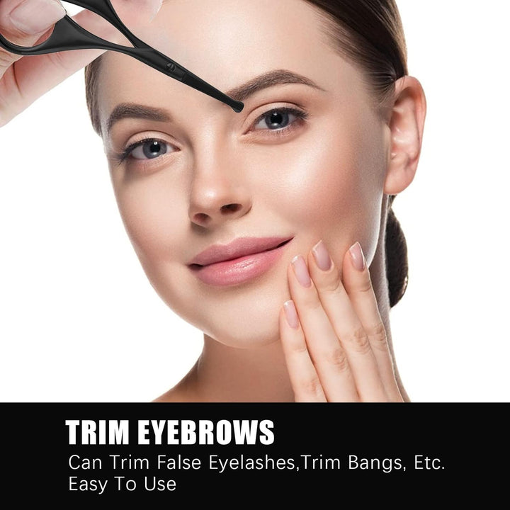 Premium Nose Hair Scissors, Curved Safety Blades with Rounded Tip for Trimming Small Details Facial Hair, Ear Hair, Eyebrow (Black)